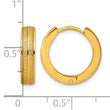 Stainless Steel Yellow IP-plated Laser cut Hinged Hoop Earrings - Birthstone Company