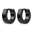 Stainless Steel Black IP-Plated Hinged Hoop Earrings - Birthstone Company