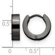 Stainless Steel Black IP-Plated Hinged Hoop Earrings - Birthstone Company