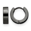 Stainless Steel Black IP-Plated Hinged Hoop Earrings - Birthstone Company