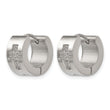 Stainless Steel CZ Cross Hinged Hoop Earrings - Birthstone Company