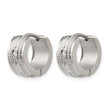 Stainless Steel Patterned Hinged Hoop Earrings - Birthstone Company