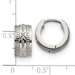 Chisel Stainless Steel Polished and Textured 6mm Hinged Hoop Earrings