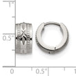 Stainless Steel Patterned Hinged Hoop Earrings - Birthstone Company