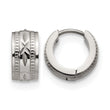 Stainless Steel Patterned Hinged Hoop Earrings - Birthstone Company