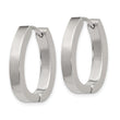 Chisel Stainless Steel Polished 4mm Hinged Hoop Earrings
