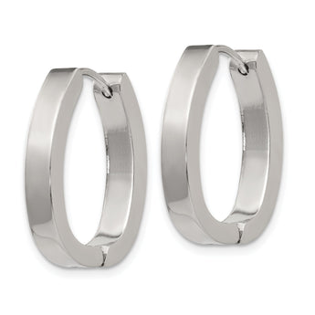 Chisel Stainless Steel Polished 4mm Hinged Hoop Earrings