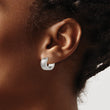 Stainless Steel Patterned Hinged Hoop Earrings - Birthstone Company