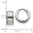Chisel Stainless Steel Polished and Textured 5mm Hinged Hoop Earrings