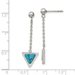 Stainless Steel Polished w/Reconstructed Howlite Post Dangle Earring