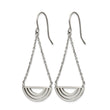 Stainless Steel Polished Dangle Shepherd Hook Earrings - Birthstone Company