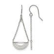 Stainless Steel Polished Dangle Shepherd Hook Earrings - Birthstone Company