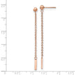 Stainless Steel Polished Rose IP-plated Post Dangle Earrings