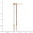 Stainless Steel Polished Rose IP-plated Post Dangle Earrings - Birthstone Company