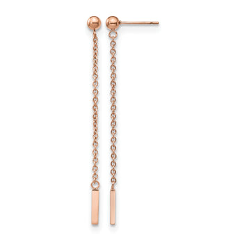 Stainless Steel Polished Rose IP-plated Post Dangle Earrings - Birthstone Company