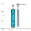 Stainless Steel Polished w/Reconstructed Howlite Post Dangle Earrings