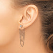 Stainless Steel Polished Rose IP-plated CZ Post w/ Jacket Earrings - Birthstone Company