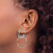 Chisel Stainless Steel Polished Interlocking Circles Post Dangle Earrings