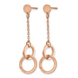 Stainless Steel Polished Rose IP-plated Post Dangle Earrings - Birthstone Company