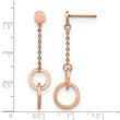Stainless Steel Polished Rose IP-plated Post Dangle Earrings - Birthstone Company