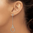 Stainless Steel Polished Circle Post Dangle Earrings