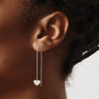 Stainless Steel Polished Threader Heart Dangle Earrings - Birthstone Company
