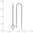 Stainless Steel Polished Threader Heart Dangle Earrings - Birthstone Company