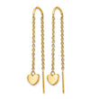 Stainless Steel Polished Yellow IP-plated Threader Heart Dangle Earrings - Birthstone Company