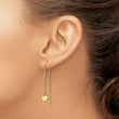 Stainless Steel Polished Yellow IP-plated Threader Heart Dangle Earrings - Birthstone Company