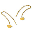 Stainless Steel Polished Yellow IP-plated Threader Heart Dangle Earrings - Birthstone Company