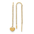 Stainless Steel Polished Yellow IP-plated Threader Heart Dangle Earrings - Birthstone Company