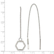 Stainless Steel Polished Hexagon Dangle Threader Earrings
