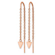 Stainless Steel Polished Rose IP-plated Threader Triangle Dangle Earrings - Birthstone Company