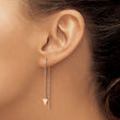 Stainless Steel Polished Rose IP-plated Threader Triangle Dangle Earrings