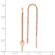 Stainless Steel Polished Rose IP-plated Threader Triangle Dangle Earrings