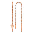 Stainless Steel Polished Rose IP-plated Threader Triangle Dangle Earrings - Birthstone Company