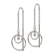Chisel Stainless Steel Polished Circle Dangle Threader Earrings