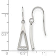 Stainless Steel Polished w/ Preciosa Crystal Shepherd Hook Dangle Earrings - Birthstone Company