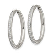 Chisel Stainless Steel Polished with CZ 2.5mm Hinged Hoop Earrings