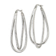 Chisel Stainless Steel Polished with Preciosa Crystal In and Out Twisted Hoop Earrings