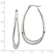 Chisel Stainless Steel Polished with Preciosa Crystal In and Out Twisted Hoop Earrings