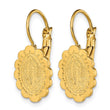 Stainless Steel Polished Yellow IP Etched Lady of Guadalupe Earrings - Birthstone Company