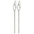 Stainless Steel Polished with Crystal Bar Dangle Shepherd Hook Earrings - Birthstone Company