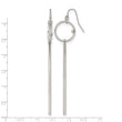 Stainless Steel Polished with Crystal Bar Dangle Shepherd Hook Earrings - Birthstone Company