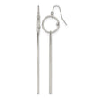 Stainless Steel Polished with Crystal Bar Dangle Shepherd Hook Earrings - Birthstone Company