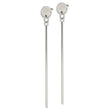 Chisel Stainless Steel Polished Disc with Bar Post Dangle Earrings