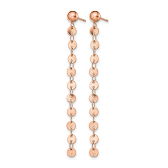 Stainless Steel Polished Rose IP-plated Post Dangle Earrings - Birthstone Company