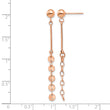 Stainless Steel Polished Rose IP-plated Post Dangle Earrings - Birthstone Company