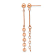 Stainless Steel Polished Rose IP-plated Post Dangle Earrings - Birthstone Company
