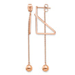 Stainless Steel Polished Rose IP Front & Back Post Ball Dangle Earrings - Birthstone Company